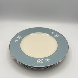 3 FLINTRIDGE china MISTY LEAF 8 1/2” Salad Plates - Excellent